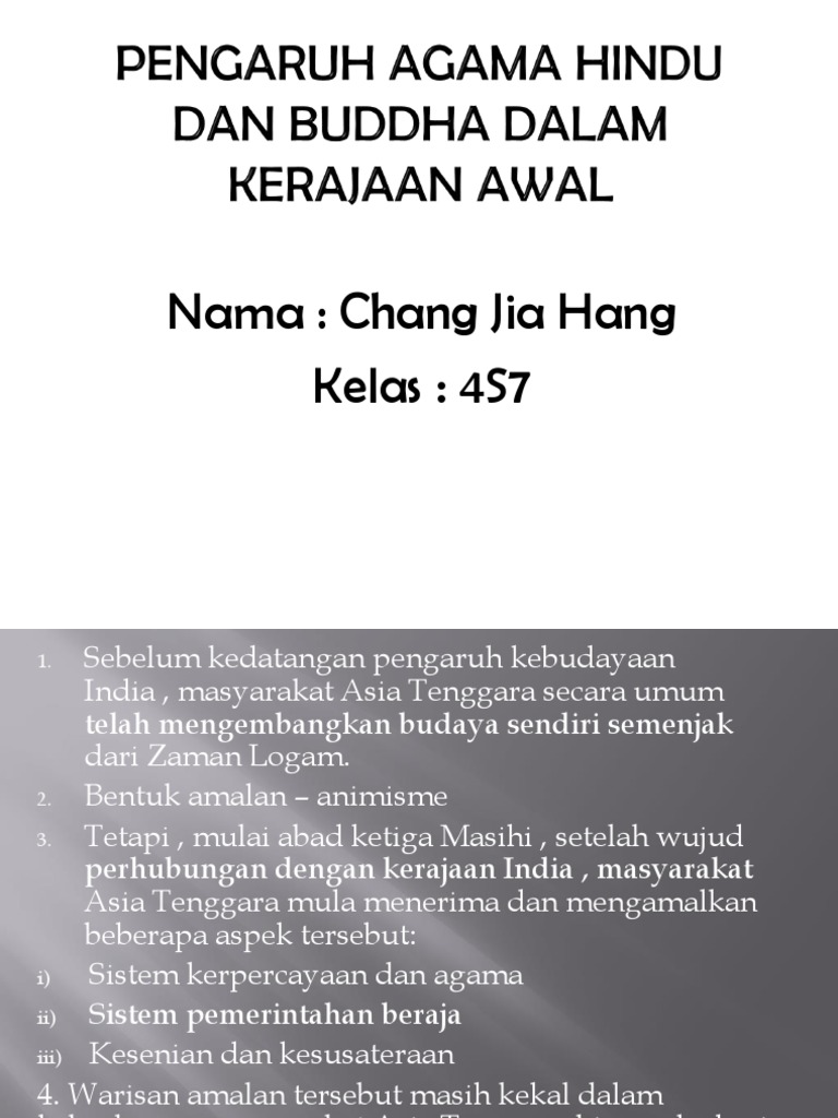 Pengaruh Agama Hindu Dan Buddha Dalam Kerajaan Awal Pdf