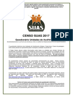 Questionario Acolhimento - Censo SUAS 2017