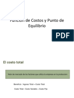 Sesion 7 - Funcion de Costos y Punto de Equilibrio