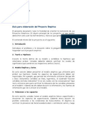 Proyecto Empírico | PDF | Teoría del modelo | Hipótesis