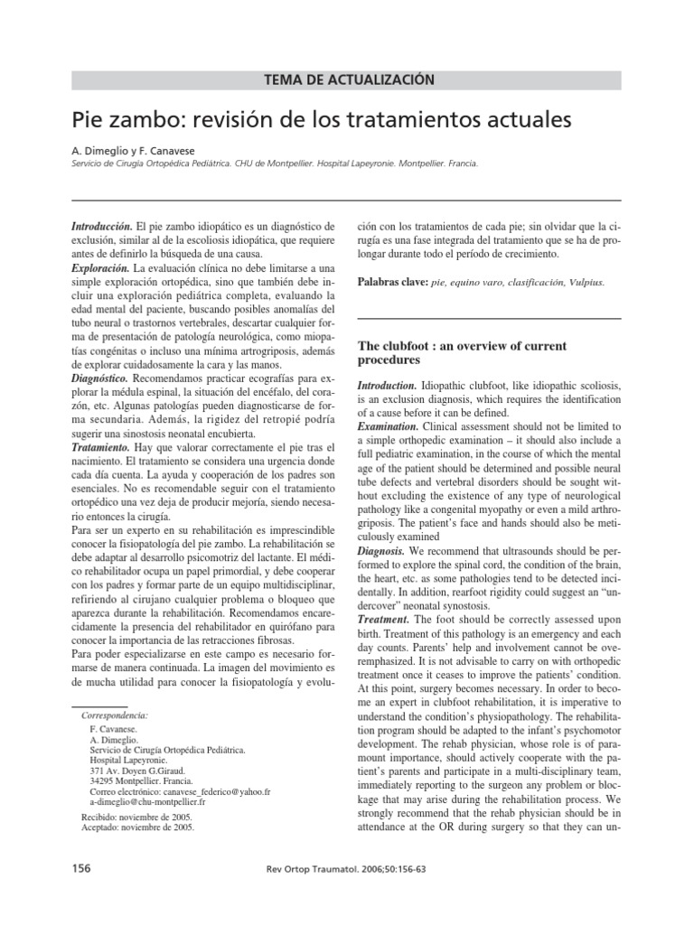 Pie Zambo: Diagnóstico y Tratamiento Actual | PDF | Pie | Anatomía humana