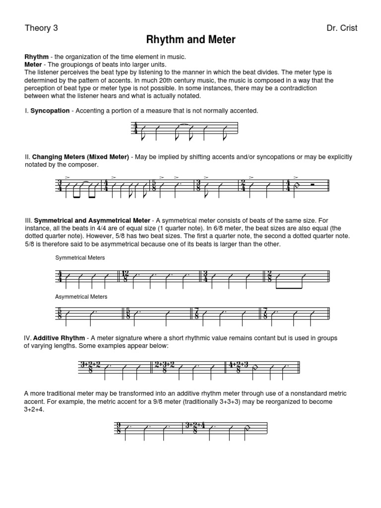 Rhythm and Meter PDF Rhythm Performing Arts