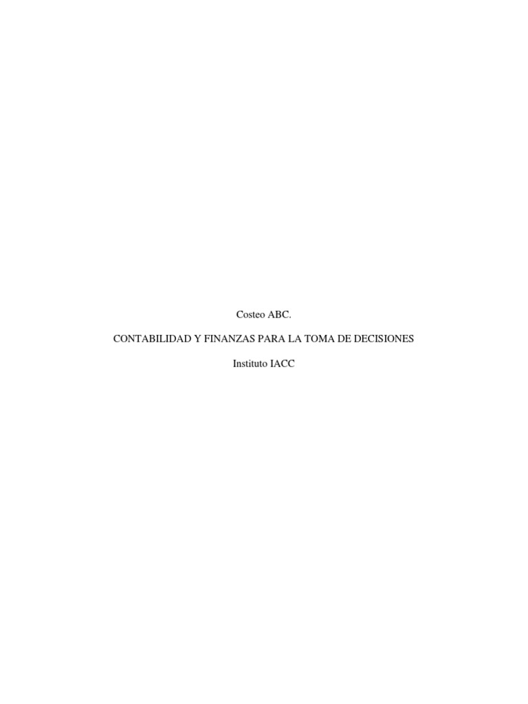 Contabilidad y Finanzas para La Toma de Decisiones Control 3 | PDF ...