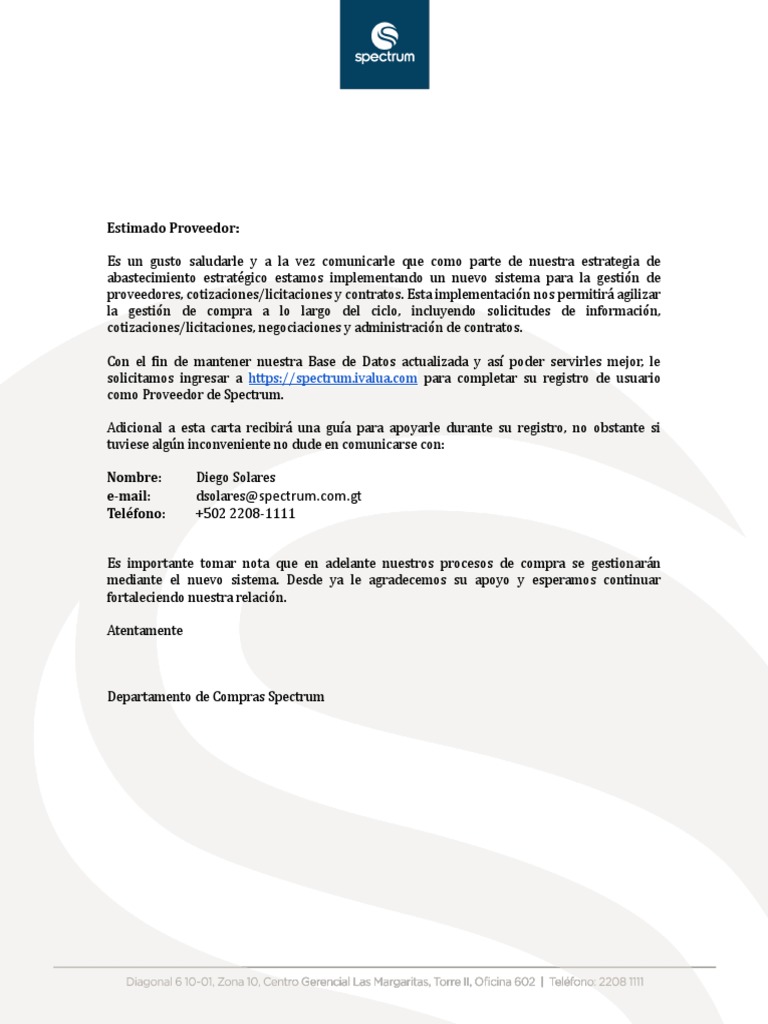 Carta De Invitacion A Proveedores V2 07 08 2017 Informatica Computadoras