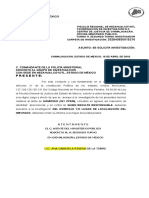 Oficio para Iniciar Investigacióny Solicitar Citacion, Ante Juez de Control