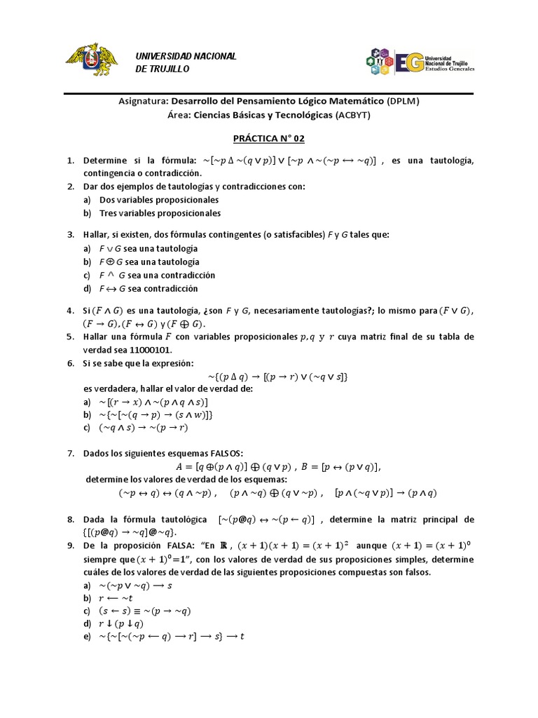 Practica 2 Dplm Contradiccion Proposicion