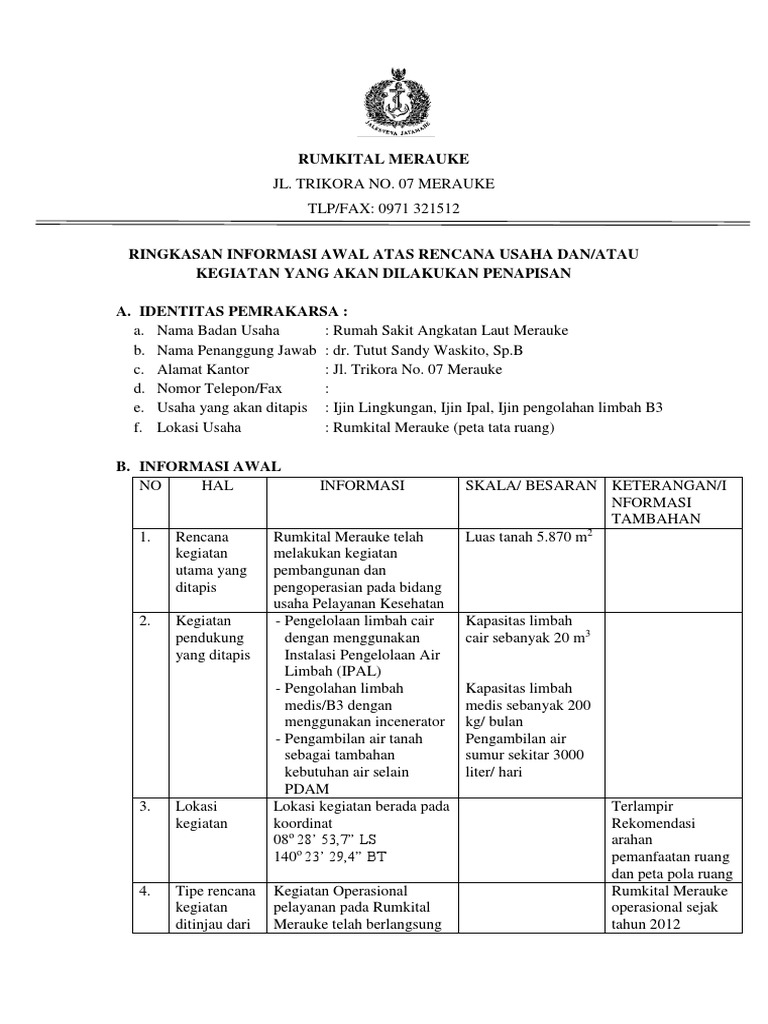 Rencana Kegiatan Usaha Rumkital Merauke | PDF
