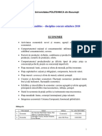 Programe Analitice - Discipline Concurs Admitere 2018-Politehnica