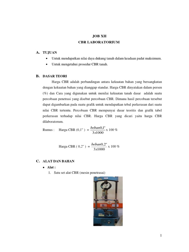 CBR Test Procedure & Results | PDF
