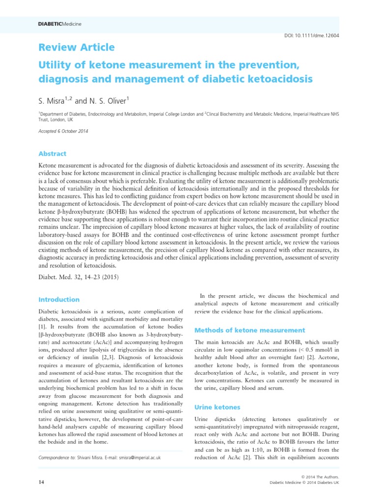 Document Ketone PDF | PDF | Hyperglycemia | Ketosis