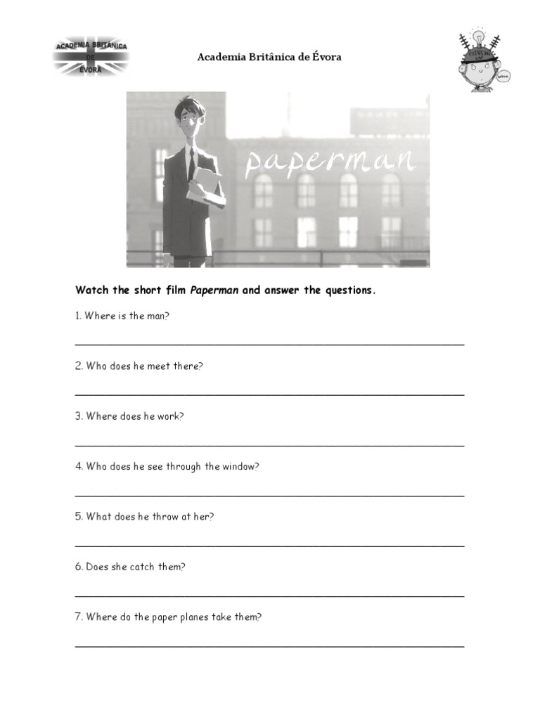 Paperman Short Film Analysis Questions | PDF