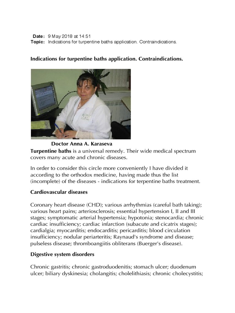 Indications For Turpentine Baths Application. PDF Heart Failure Heart