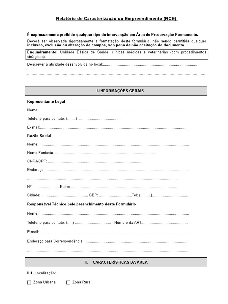 Relatório de Caracterização do Empreendimento | PDF | Desperdício ...