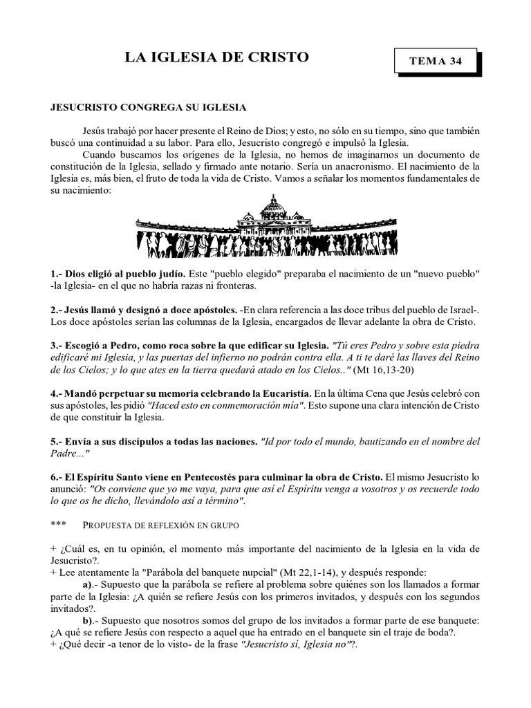 Orígenes y naturaleza de la Iglesia | PDF | Cristo (título) | San Pedro