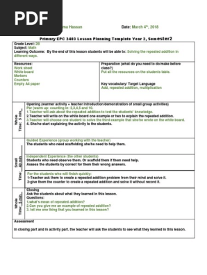 math lesson plan