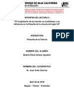 Lectura No 3 El Surgimiento de Las Teorías No Euclidianas y Su Influencia en La Ciencia Del Siglo XX