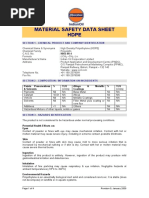 Material Safety Data Sheet Hdpe: Section 1 - Chemical Product and Company Identification