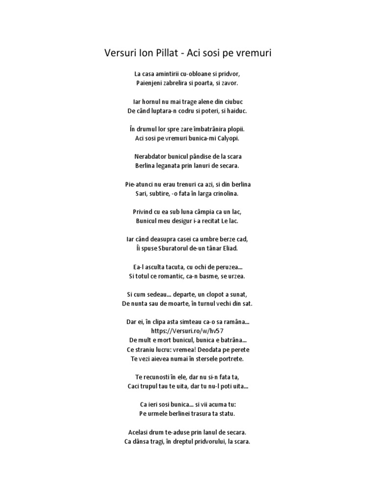 Ion Pillat Poezie Bac
