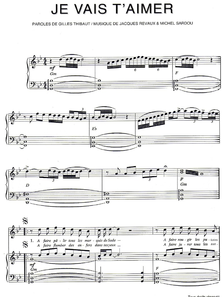 Partition Je Vais T Aimer Pdf Guitare