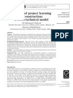 Aspects of Project Learning in Construction: A Socio-Technical Model