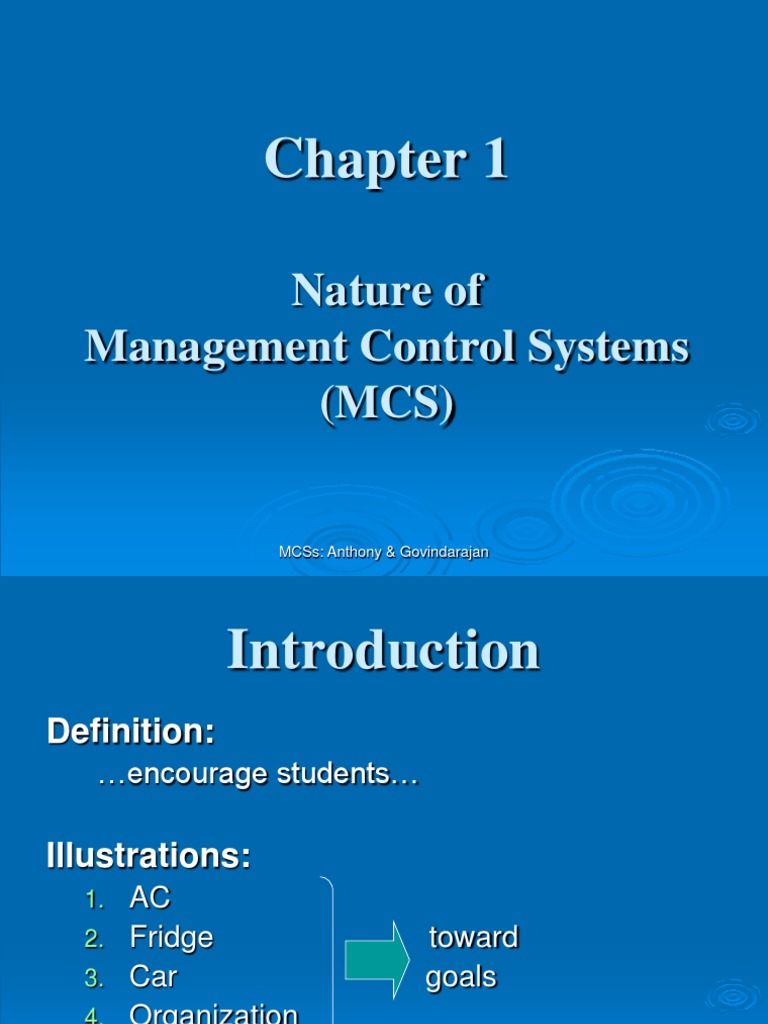 Management Control Systems Guide | PDF | Strategic Management | Book Value