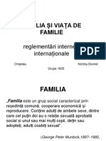 Familia Și Viața de Familie: Reglementări Interne Și Internaționale