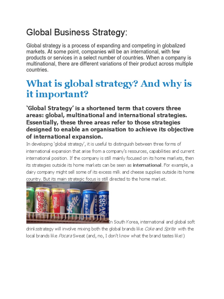 What Is Global Strategy? and Why Is It Important? PDF Strategic