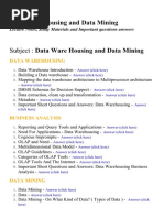 Data Ware Housing and Data Mining - Lecture Notes, Study Materials and Important questions answers