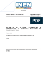 Nte Inen 1076 - Prevención de Incendios. Clasificación e Identificación de Sustancias Peligrosas en Presencia de Fuego