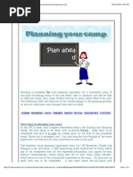 First Steps in Planning Your Camp:: Forms Lists Themes Menus Rotas Transport Costing