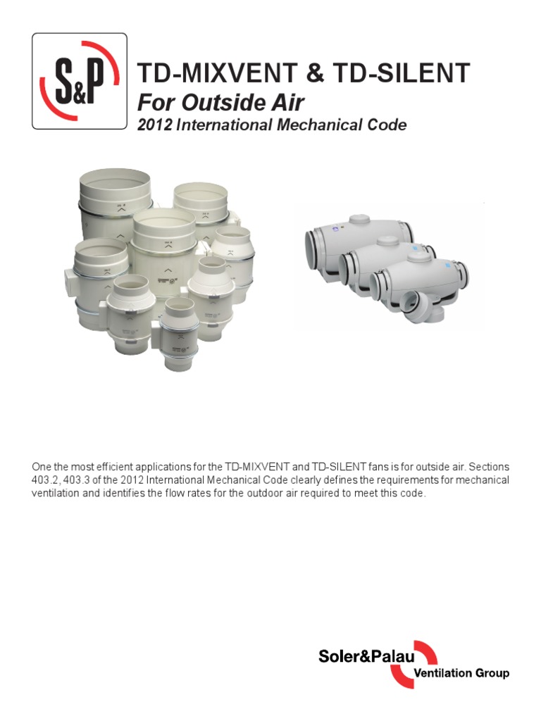 Ventilation Requirements for Outside Air Intake According to the 2012