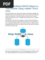 Creating Software RAID0 (Stripe) On Two Devices' Using Mdadm' Tool in Linux