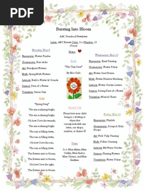 bursting into bloom newsletter