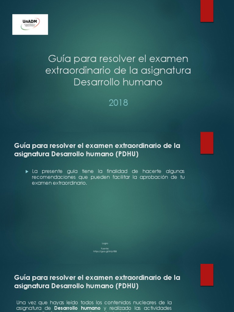 Guía para el Examen de Desarrollo Humano | PDF | Prueba (evaluación ...