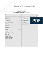 Format of Trading Account (T or Account Form)