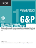 APA Guidelines and Principles For Accreditation of Programs in Professional Psychology