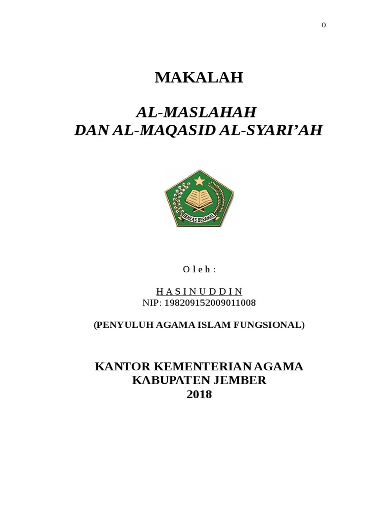 Maslahah Al Mursalah Dan Maqashid Al Syariah Pdf