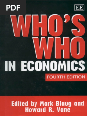 Mark Blaug Howard R Vane Who S Who In Economic B Ok Org Citation Bachelor S Degree