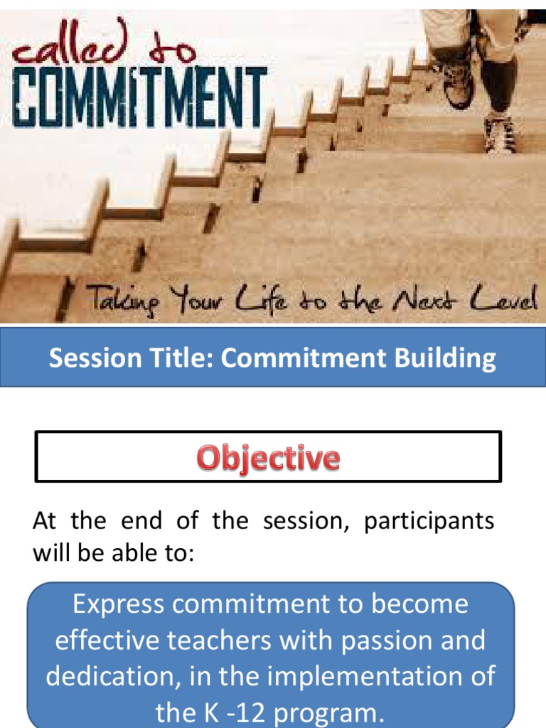Session Title: Commitment Building | PDF | Psychological Concepts ...