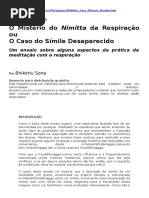 ESPIRITUALIDADE - O Mistério Do Nimitta Da Respiração.artigo Síntese