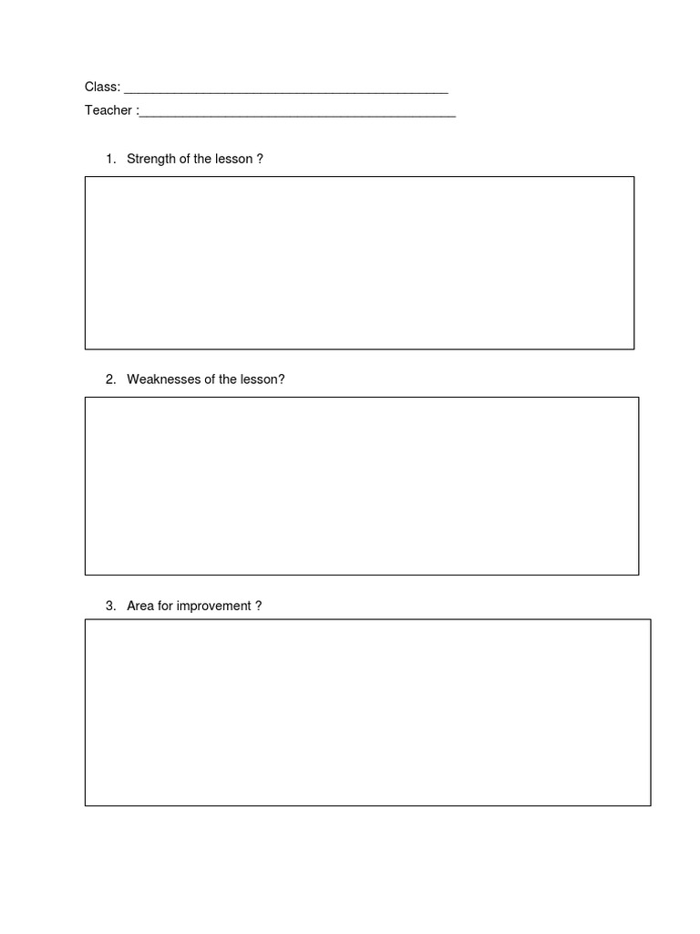 Lesson Evaluation Form Template | PDF