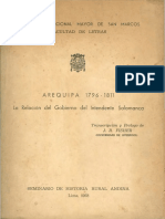 1968 - John Fisher - Arequipa 1796-1811. La Relación Del Gobierno Del Intendente Salamanca