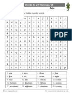 Numbers To 20 Word Search 2018