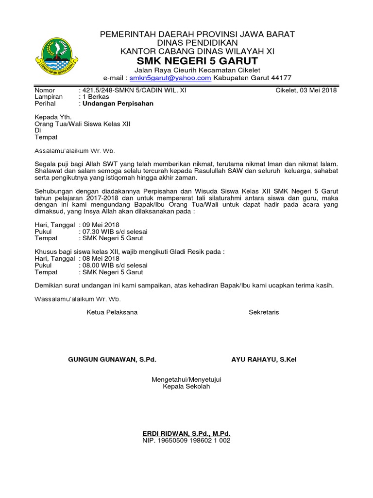 Surat Undangan Wisuda