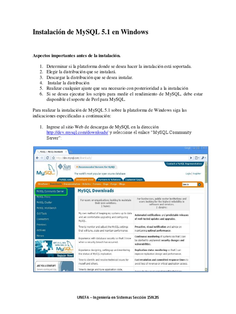 Instalación de MySQL 5.1 en Windows | PDF | Mi sql | Interfaz de línea ...