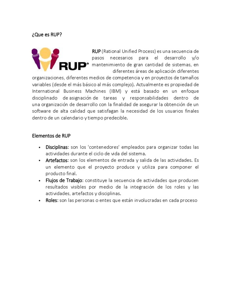 Que Es RUP PDF Software Informática
