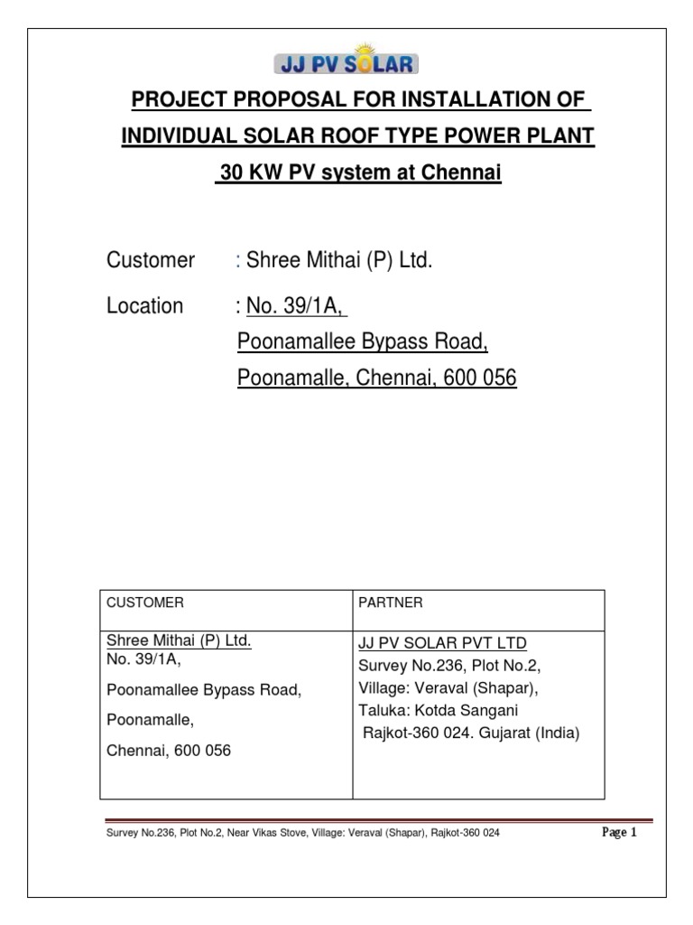 Solar Rooftop Power Plant Proposal | PDF | Photovoltaics | Photovoltaic ...