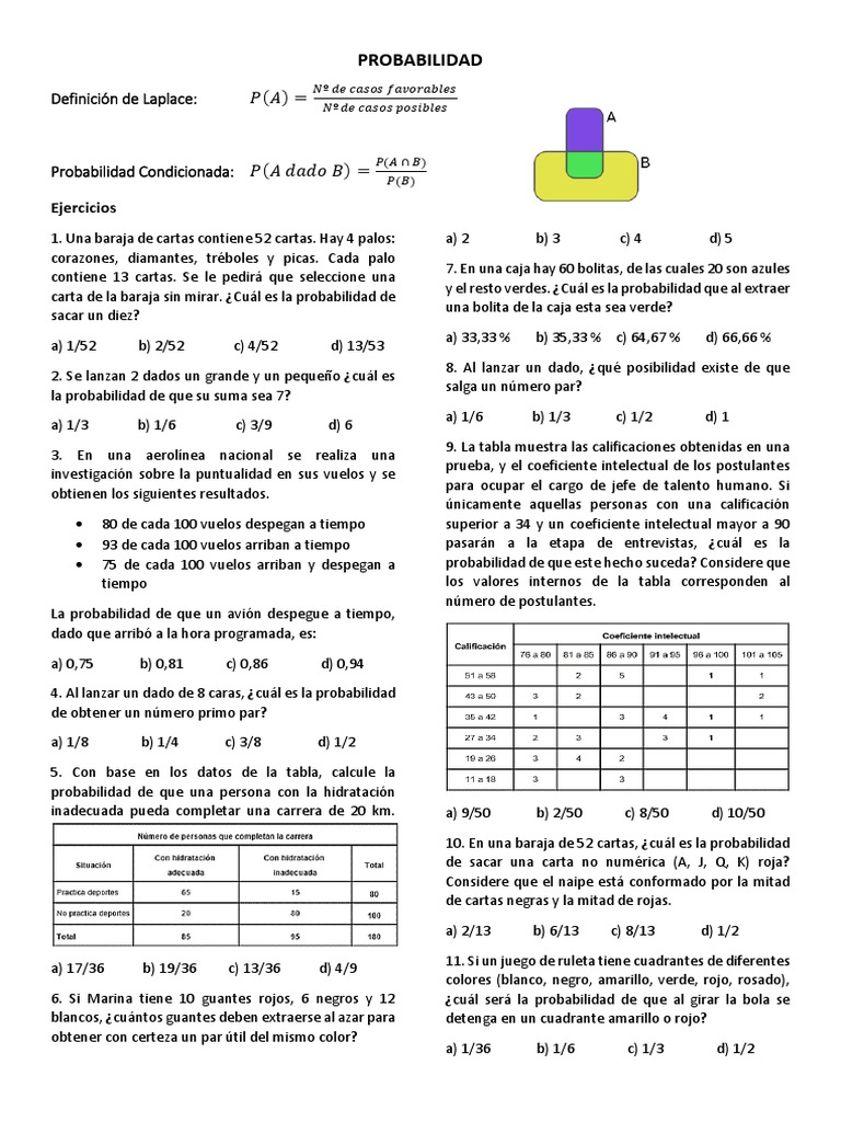 Ejercicios de Probabilidad Básica | PDF | Jugando a las cartas ...