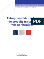 Application HACCP Des Entreprises Fabricantes de Produits Traiteurs Frais Et Réfrigérés