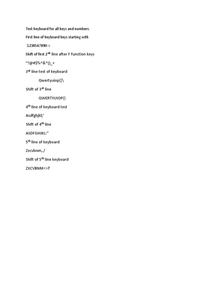 Windows 10 Test Keyboard